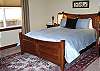 A very comfy queen bed, double paned windows to continue solitude. A Bathroom is off the master as well.