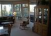Bright and open lving room. You feel like living in a tree!