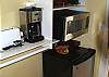 Micro wave, frig, toaster and of course coffee pot.