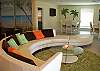 Perfect place to sit and chat and view the Gulf of Mexico from the indoors.