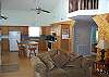 View into kitchen area from the living room