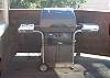 This propane BBQ is located on the deck just off the family room.