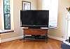The owner recently installed this giant flat screen in the living room.