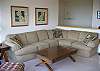 There is a sleeper sofa on the left side of this very large, very comfortable couch.