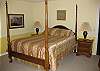 There is a comfy queen-sized bed in this downstairs room.