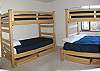 There are TWO sets of bunk beds in this room.  One of them has a queen beds on the bottoms, the rest are twin beds.