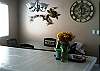Open plan to living room and kitchen