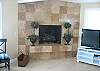 Fireplace and Flat Panel TV in the living area.