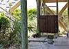 Outdoor shower with hot and cold water