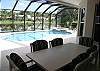 The Perfect space for dining, under cover with lots of shade to dine and lots of sun where you want it, on the pool!