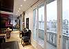 Curtains can be drawn across all windows for privacy.  There are no close vis a vis and your townhouse comprises the entire floor.  Only the Roof Deck is above you.