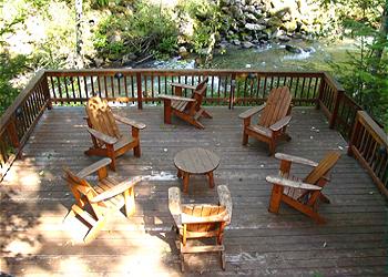 Zigzag River Deck at Zigzag River Chalet in Rhododendron, Oregon