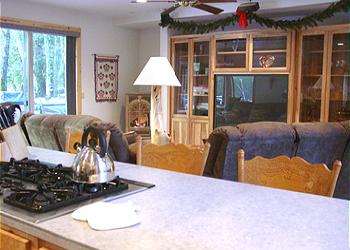 Super huge big-screen TV at Wy'East Log Lodge is perfect for watching the Super Bowl