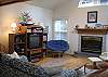 living room w/ gas fireplace