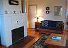 living room w/ gas fireplace