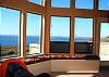 The large living room has a wall of windows with views from Tomalas Bay to Bodega bay and everything in between!
Open the front deck door and let the fresh sea air into the living room!