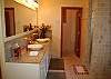 The master bath is very large with a walk in shower