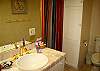one side of the jack and jill bath with shower connecting the two