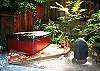 Relax under towering redwoods... in the new hot tub....