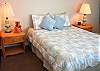 There is a bedroom on the entry level, one upstairs and two on the lower level...
room for everyone!