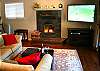 Comfy couch, fireplace &amp; a flatscreen TV