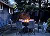 Beautiful fire pit table, seats 6 guests.