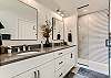 Main Bathroom - Glass Shower with Dual Sink and Vanity - Full