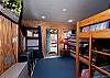 2nd Bedroom- 2 Sets of Bunk Beds (single over single) - TV (Ground Floor) - Access to patio under the deck off the Main Living Space upstairs