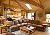 Sunriver House rental - Interior Photo - Livingroom with view of kitchen