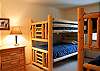 Two sets of Pine Bunk Beds upstairs makes this a perfect room for the kids. Bathroom is right outside the door in the hallway.