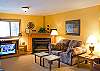 Gas fireplace and flat screen tv.