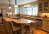 Additional seating for two at the kitchen counter.
