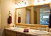 The master bathroom has a shower.  It also features double sinks, making it easy to prepare for a day or evening of fun in Sunriver.