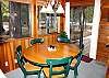 Dining area has great views for spotting the deer and squirrels.