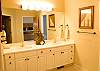 Beautiful Master Bathroom features a spacious new garden tub, separate shower, and double sinks.