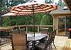 Large deck for dining out or enjoying the day.