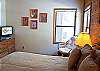 Queen Bedroom has flat screen tv.