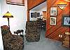 Upstairs loft with game table and t.v.