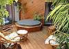 There's nothiing like soaking in your private hot tub on your vacation. Come and enjoy this jungle like scenary while having a glass of wine and relaxing, in or out of the hot tub.