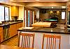 Kitchen is open to dining room and family room with pool table which makes for easy conversation.