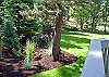 Enjoy the park-like setting off of deck.   The lush landscaping surrouds this beautiful home!