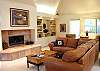 Lavishly decorated, this living room is a great place to relax and unwind.