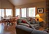 Enjoy a meal and view in this dining room.