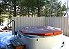 Even on a frosty day the hot tub makes for a wonderful soak!