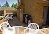 Great deck for eating out and nicely landscaped.