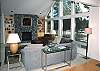 Beautiful and comfortable living room setting with gas fireplace.