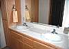 This bathroom is downstairs and is shared by the Queen and Bunk Bedrooms.