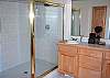 Large glass enclised shower.