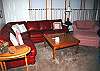 Lots of seating in the living room on this great leather couch!