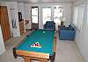 Downstairs Bunk Bedroom with your very own pool table.  Two bunk beds on front side of this room.